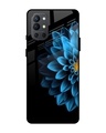 Shop Half Blue Flower Premium Glass Case for OnePlus 9R (Shock Proof, Scratch Resistant)-Front