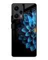 Shop Half Blue Flower Premium Glass Case for Poco F5 5G (Shock Proof, Scratch Resistant)-Front