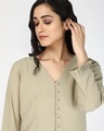 Shop Sage Green Pleated Top-Full
