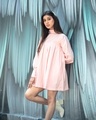 Shop Women's Pastel Pink Box Pleated Summer Dress-Design