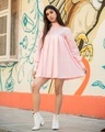 Shop Women's Pastel Pink Box Pleated Summer Dress-Full