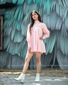 Shop Women's Pastel Pink Box Pleated Summer Dress