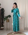 Shop Women' s Blue Bandhani Gathered Waist Dress-Design