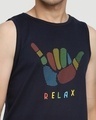 Shop Men's Blue Hang Loose Relax Graphic Printed Vest