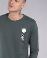 Shop Hanging Astronaut Pocket Full Sleeve T-Shirt-Front