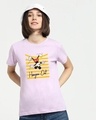 Shop Women's Purple Hanging Mickey Graphic Printed Slim Fit T-shirt-Front