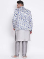 Shop 3 Pics 3pc Silk Kurta Pyjama Blazer-Full