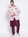 Shop 3 Pics 3pc Silk Kurta Pyjama Blazer-Front