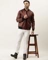 Shop Men's Maroon Regular Fit Bomber Jacket