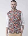 Shop Printed Casual Nehru Jacket-Front
