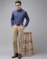 Shop Mens Beige Solid Casual Trouser-Full