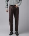 Shop Mens Brown Solid Casual Trouser-Front