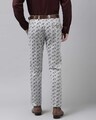 Shop Mens Grey Self Design Casual Trouser-Design