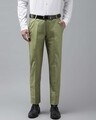 Shop Mens Green Solid Casual Trouser-Front