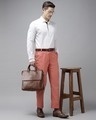 Shop Mens Peach Solid Casual Trouser-Full