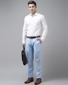Shop Mens Linen Cotton Solid Casual Trouser-Full