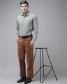 Shop Mens Brown Solid Casual Trouser-Full