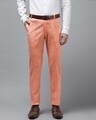 Shop Mens Linen Cotton Solid Casual Trouser-Front