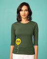 Shop Happier Balloon Round Neck 3/4th Sleeve T-Shirt-Front