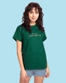 Shop Happiness Colorful Boyfriend T-Shirt Dark Forest Green-Front