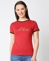 Shop Happiness Colorful Half Sleeve Printed Rib T-Shirt-Front
