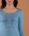 Shop Happiness Is Dancing Scoop Neck Full Sleeve T-Shirt-Front