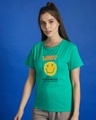Shop Women's Green Happiness Lost Graphic Printed T-shirt-Front