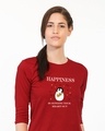 Shop Happiness-penguin Round Neck 3/4th Sleeve T-Shirt-Front