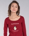 Shop Happiness-penguin Scoop Neck Full Sleeve T-Shirt-Front