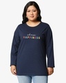 Shop Happiness Plus Size Colorful Full Sleeves T-Shirt-Front