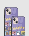 Shop Happy Faces Premium Glass Case for Apple iPhone 15-Design