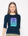 Shop Happy Girls Round Neck 3/4th Sleeve T-Shirt-Front