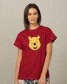 Shop Happy Pooh Boyfriend T-Shirt (DL)-Front