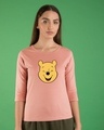 Shop Happy Pooh Round Neck 3/4th Sleeve T-Shirt (DL)-Front