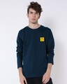 Shop Men's Blue Happy State Graphic Printed T-shirt-Front