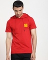 Shop Happy State Half Sleeve Hoodie T-shirt-Front
