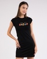 Shop Happy Today Cap Sleeve Printed T-Shirt Dress-Front
