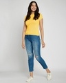 Shop Happy Yellow All Over Printed Half Sleeve T-Shirts-Full