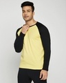 Shop Happy Yellow Full Sleeve Raglan T-Shirt-Front