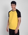 Shop Happy Yellow Half Sleeve Raglan T-Shirt-Design