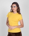 Shop Happy Yellow Half Sleeve T-shirt-Design
