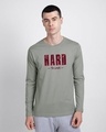 Shop Hard To Love Full Sleeve T-Shirt Meteor Grey-Front