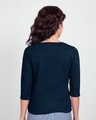 Shop Harley Quinn 3/4th Sleeve Slim Fit T-Shirt Navy Blue (BML)-Design