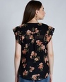 Shop Women Keyhole Neck Short Sleeves Floral Top-Design