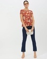Shop Women Round Neck Short Sleeves Printed T Shirt