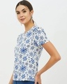 Shop Women Round Neck Short Sleeves Printed T Shirt-Full