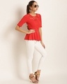 Shop Women Round Neck Short Sleeves Solid Top