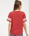 Shop Women's Round Neck Short Sleeves Striped T-Shirt-Full