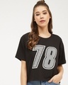 Shop Women's Round Neck Three Quarter Sleeves Printed T-shirt-Front