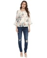 Shop Women Round Neck Three Quarter Sleeves Printed Top-Full